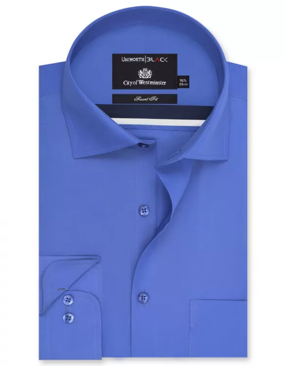 Plain D Blue Tailored Smart Fit Shirt