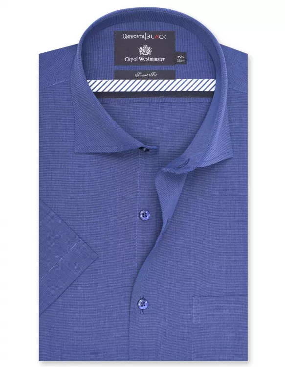 Plain Royal Blue Smart Fit Half Sleeve Shirt