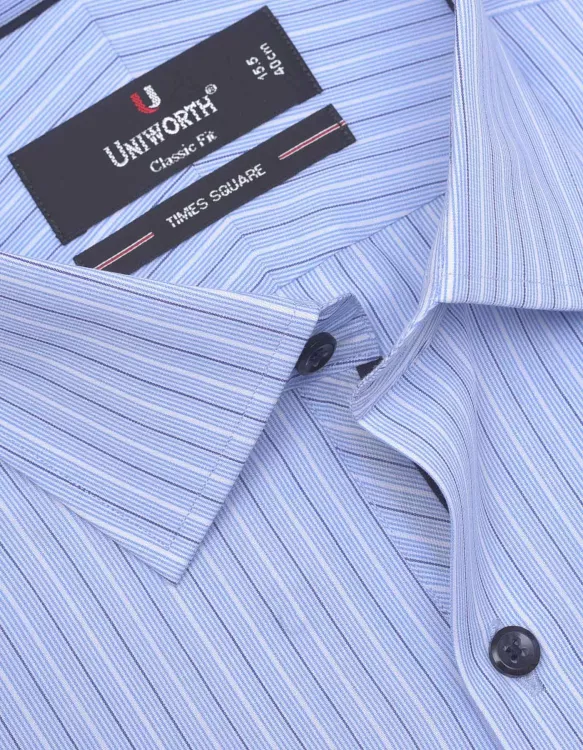Stripe Sky/White Classic Fit Shirt