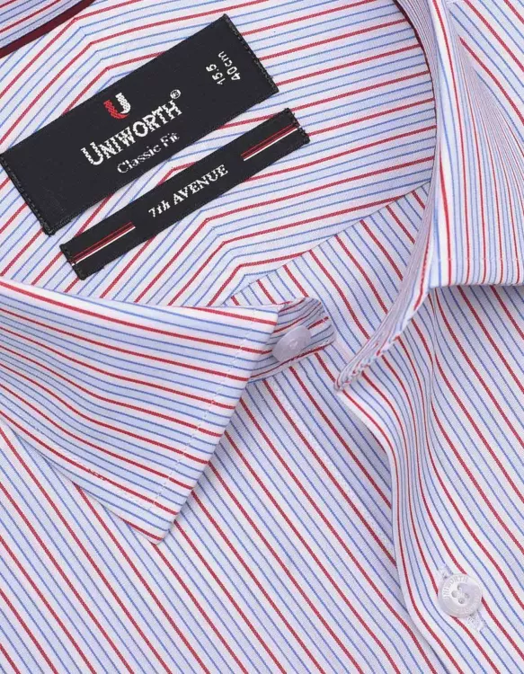 Stripe Sky/Red Classic Fit Shirt