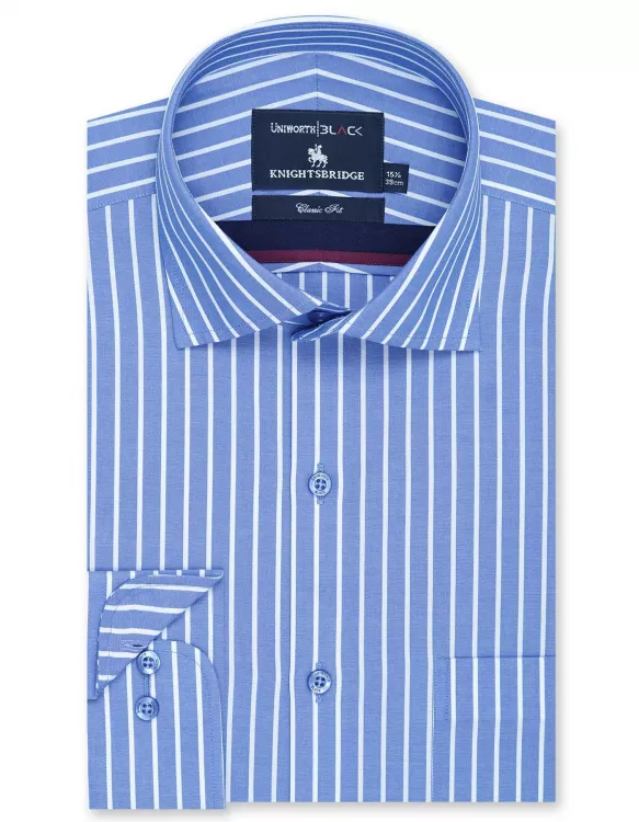 Stripe White/Blue Classic Fit Shirt