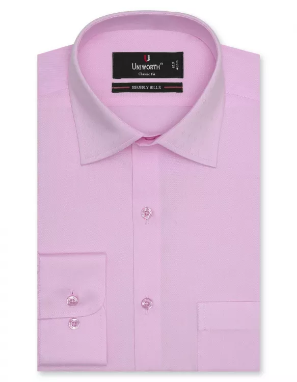 Self L Pink Classic Fit Shirt