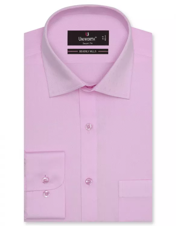 Self L Pink Smart Fit Shirt