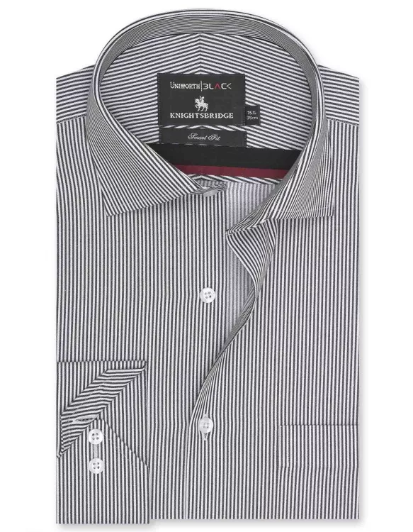 Stripe White/Black Tailored Smart Fit Shirt