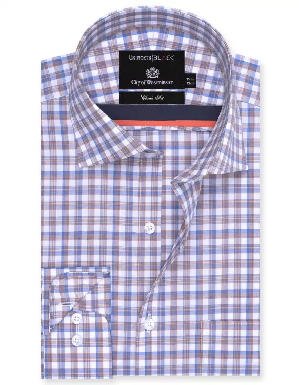 Check White/Blue Classic Fit Shirt