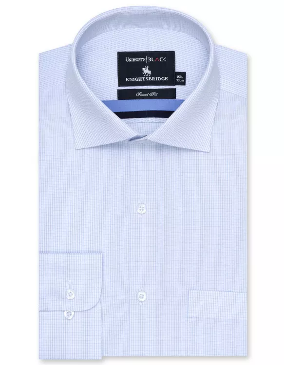 Check White/Sky Tailored Smart Fit Shirt