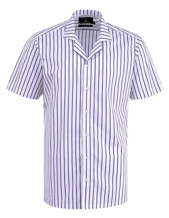 Stripe White/Royal Blue Tailored Smart Fit Shirt