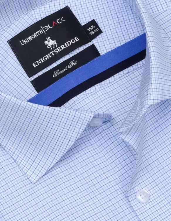 Check White/Blue Tailored Smart Fit Shirt