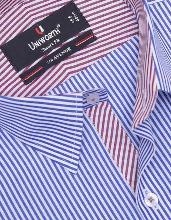Stripe White/Navy Smart Fit Shirt