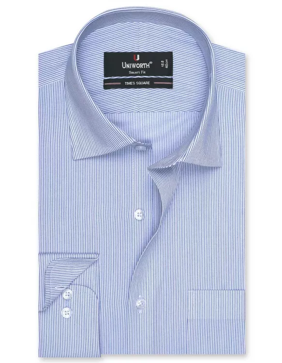 Stripe Navy/White Tailored Smart Fit Shirt