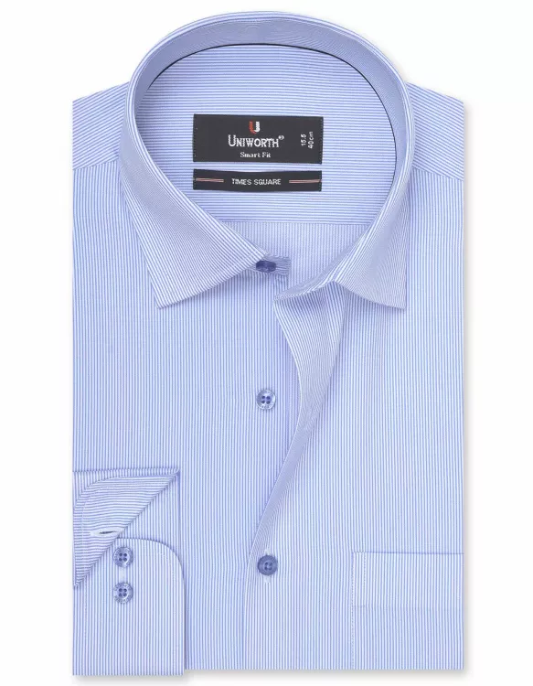 Stripe White/Sky Tailored Smart Fit Shirt