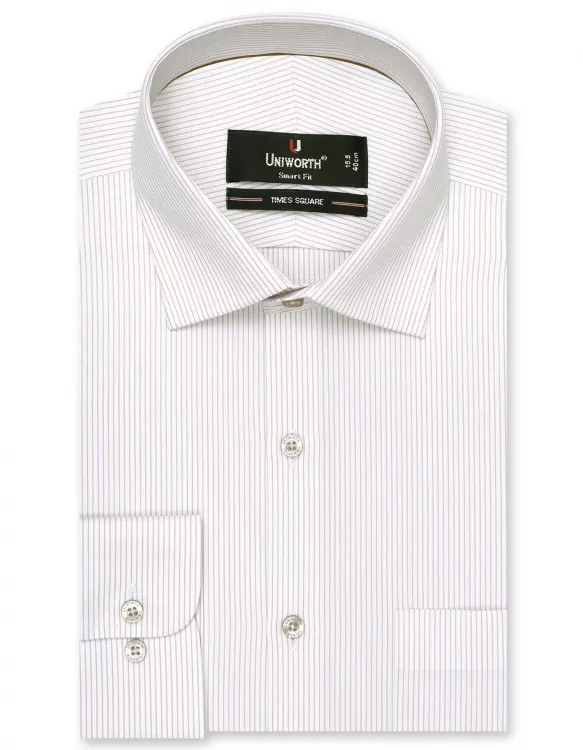 Stripe White/Fawn Tailored Smart Fit Shirt