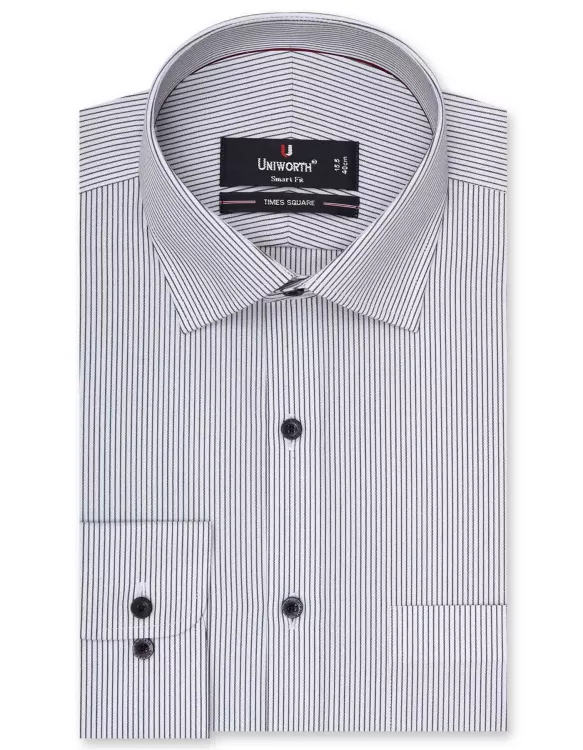 Stripe White/Black Tailored Smart Fit Shirt