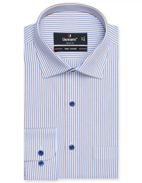 Stripe R Blue/Khaki Classic Fit Shirt