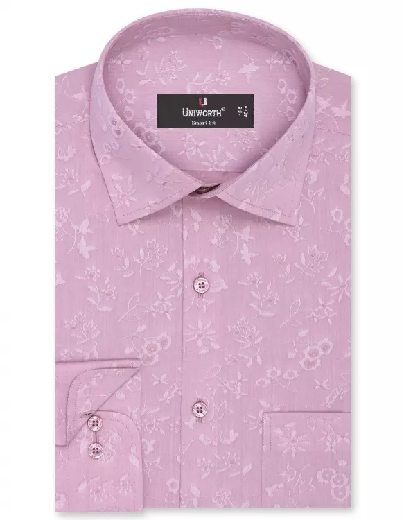 Printed T Pink Tailored Smart Fit Shirt