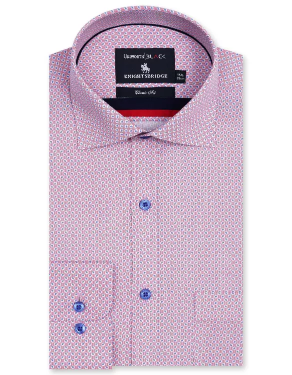Printed Pink/Sky Classic Fit Shirt