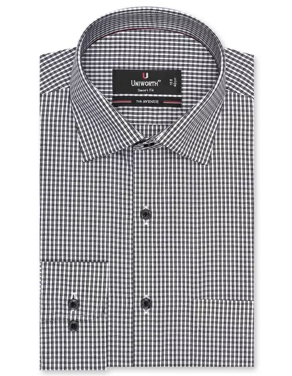 Check White/Black Tailored Smart Fit Shirt