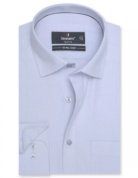 Check White/Grey Tailored Smart Fit Shirt