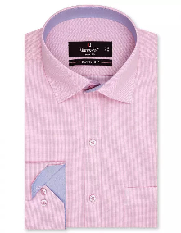 Check White/Pink Tailored Smart Fit Shirt