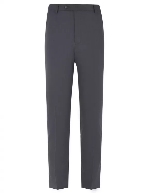 Charcoal Plain Formal Trouser Tailored Smart Fit