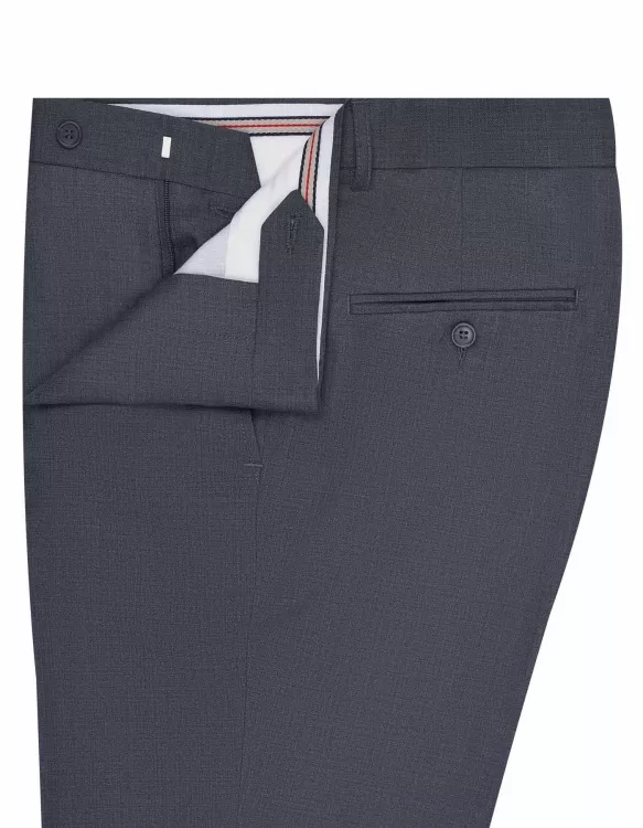 Grey Plain Formal Trouser Tailored Smart Fit