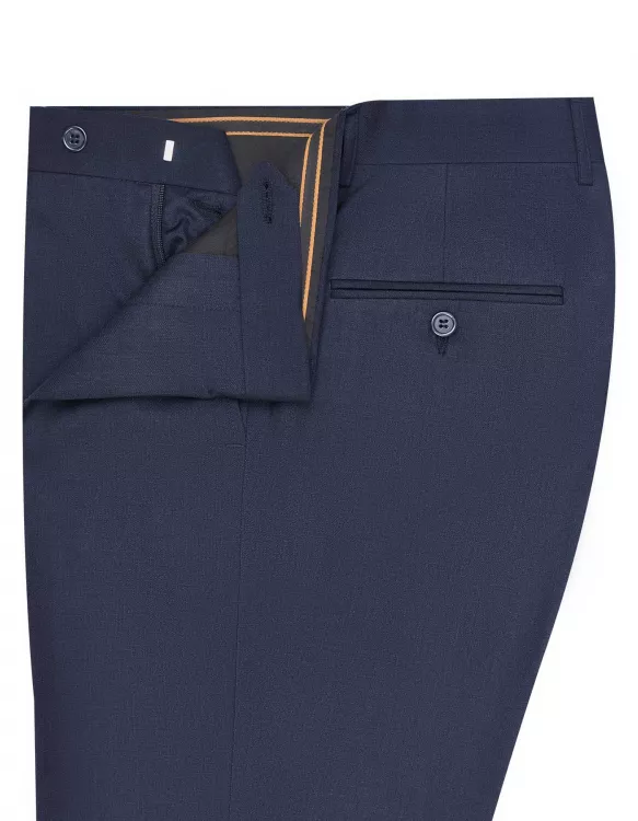 Navy Plain Formal Trouser Tailored Smart Fit