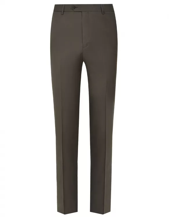 Olive Plain Formal Trouser Smart Fit