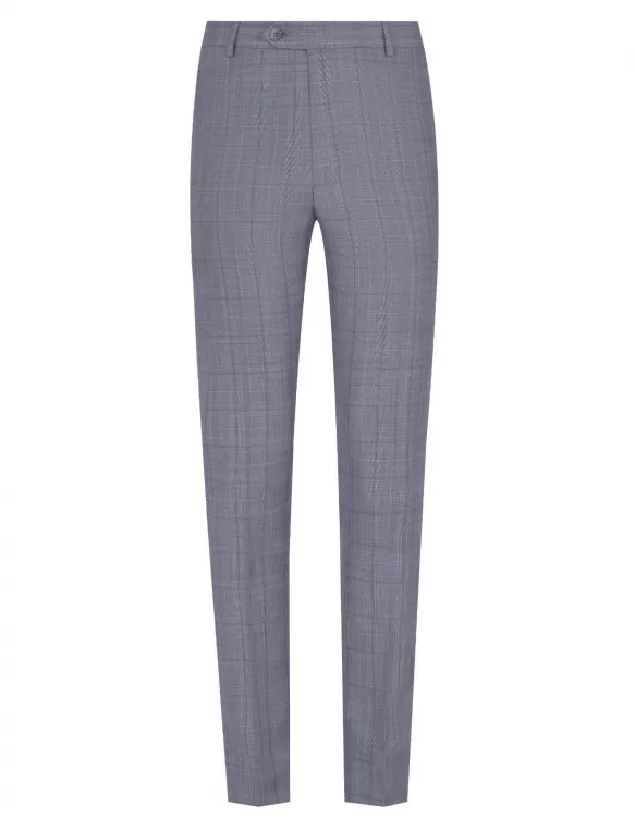 Grey Check Formal Trouser Smart Fit