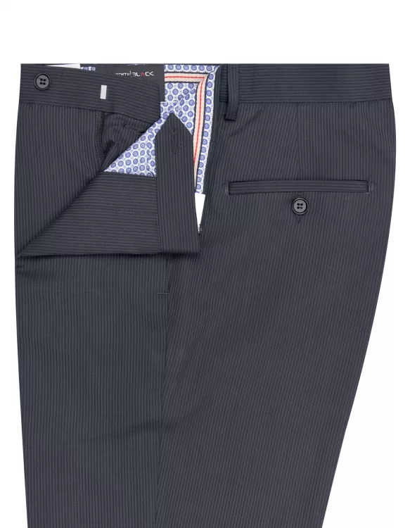 D Grey Stripe Formal Trouser Classic Fit