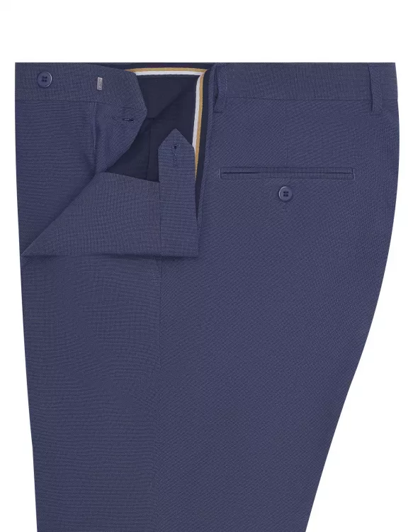 L Blue Texture Formal Trouser Smart Fit