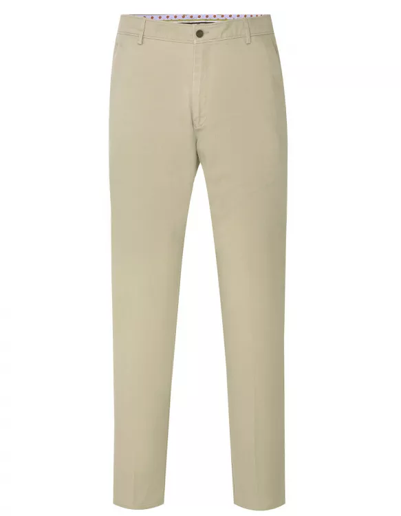 L Khaki Classic Fit Cotton Trouser