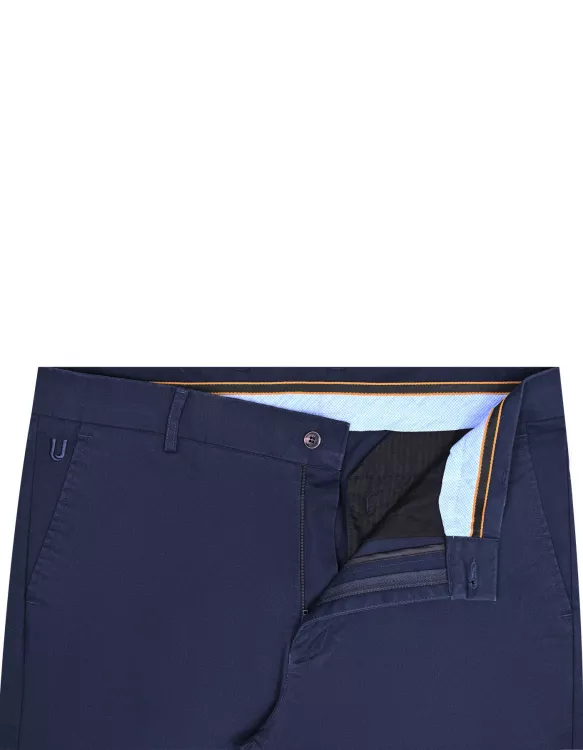 Navy Classic Fit Cotton Trouser