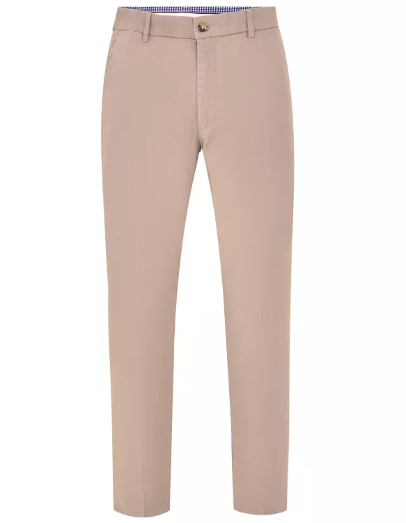 L Khaki Tailored Smart Fit Cotton Trouser