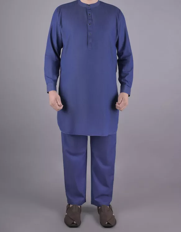 Blue Plain Kurta Pajama
