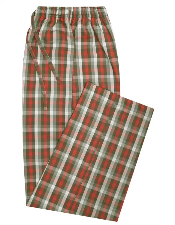 Red/Green Cross Pocket Woven Pajama