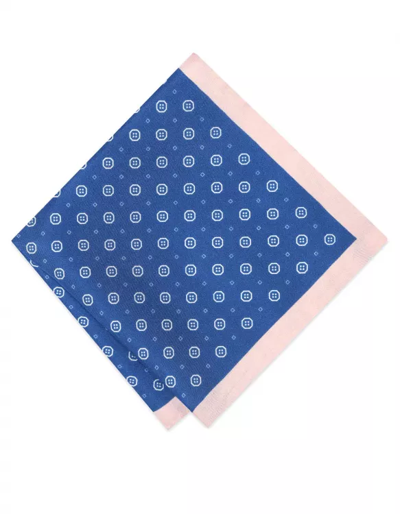 100% Silk Blue Pocket Square