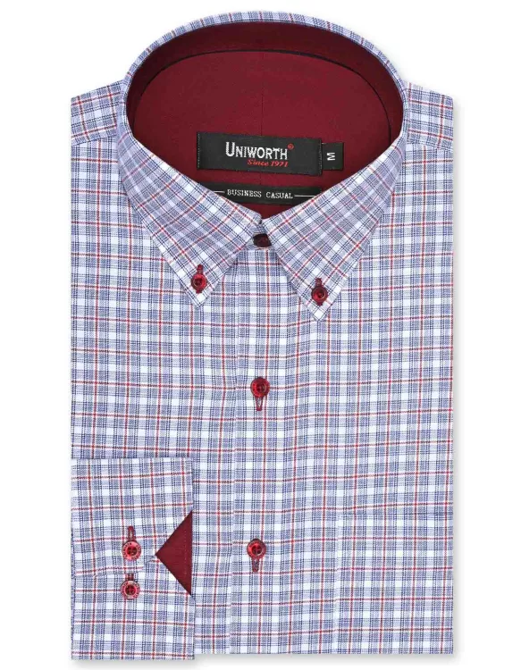 Check Blue/Red Business Casual Fit Shirt