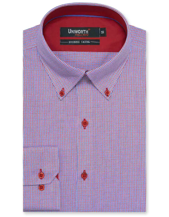 Check Blue/Red Business Casual Fit Shirt