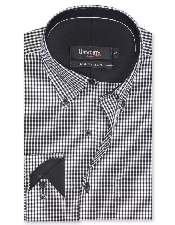 Check Black/White Business Casual Fit Shirt