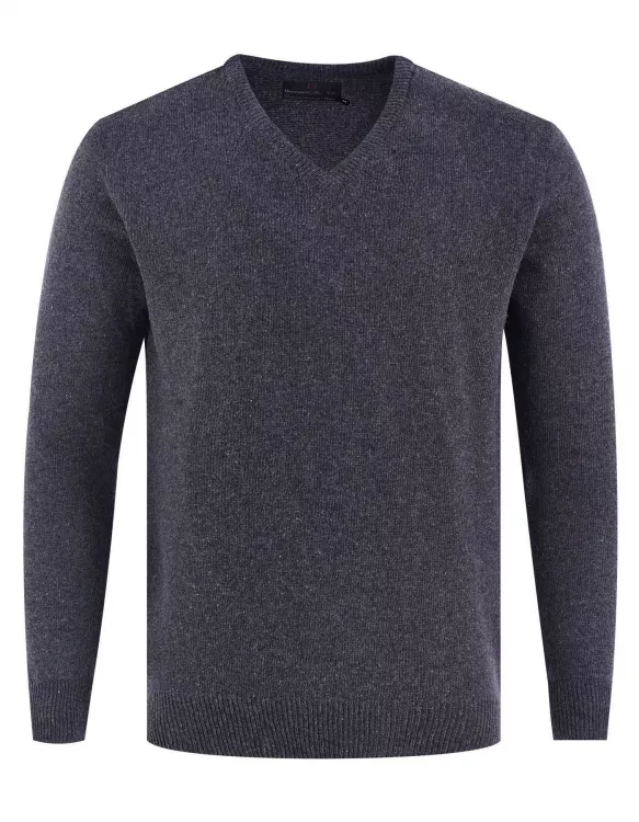 Basic Charcoal  V Neck Sweater