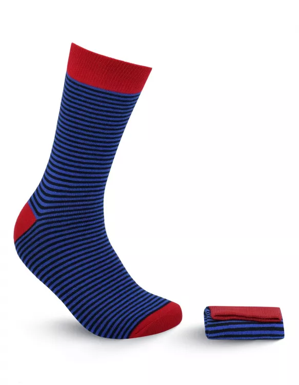 Blue/Black Stripe Walkees Sock