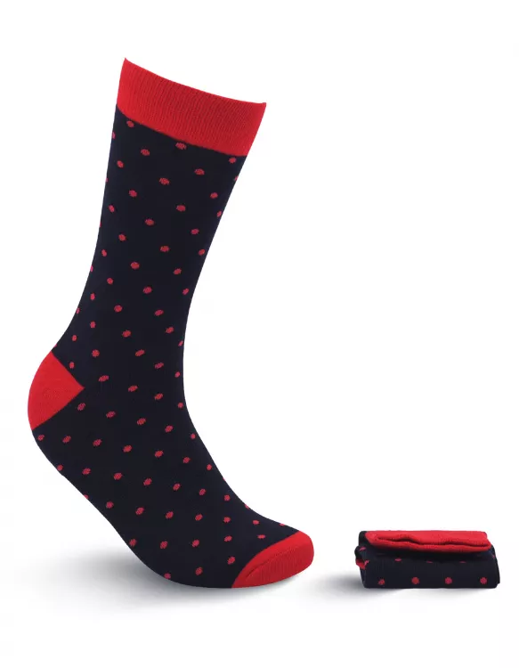 Black/Red Dotted Walkees Sock