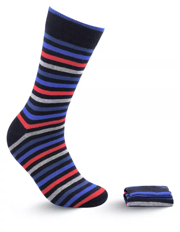Black/Blue Stripe Walkees Sock