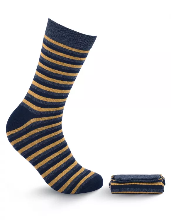 Charcoal/Mustard Stripe Walkees Sock