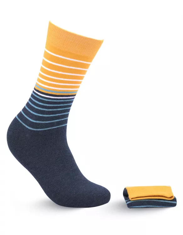 Blue/Yellow Stripe Walkees Sock