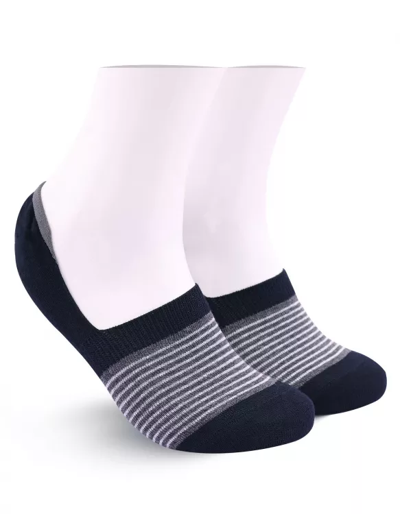 Navy/Grey Stripe Walkees Sock