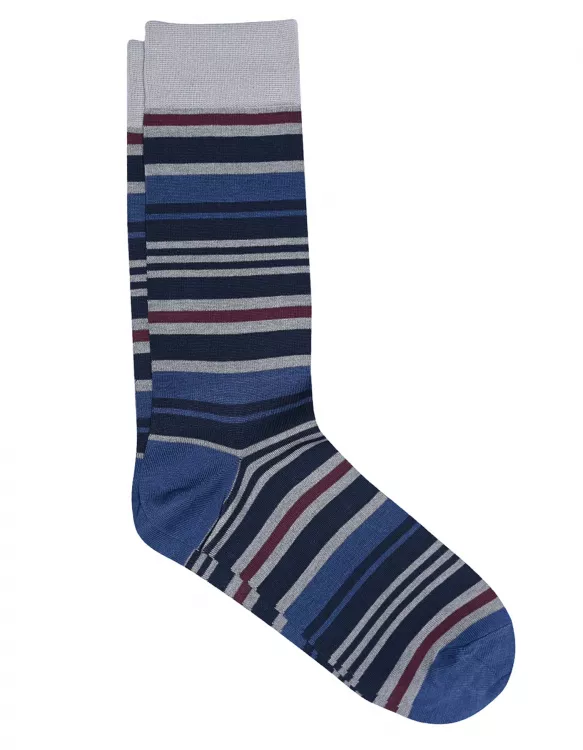 Grey/Blue Stripe Sock