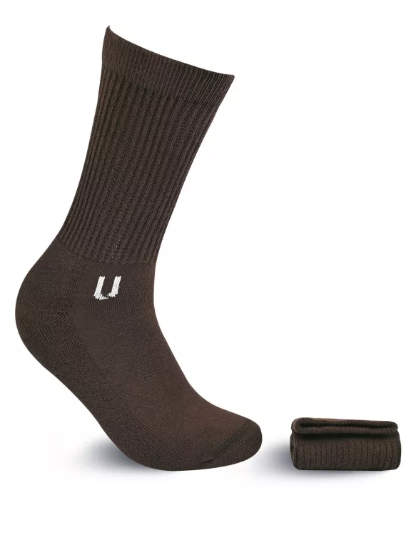 D Brown Plain Sock