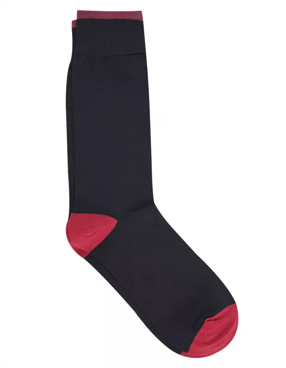 Black/Red Plain Socks