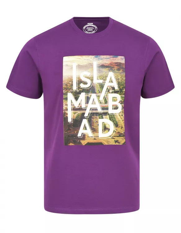 Plain Purple Half Sleeves Graphic T-shirt